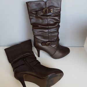 Brown Buckle Boots